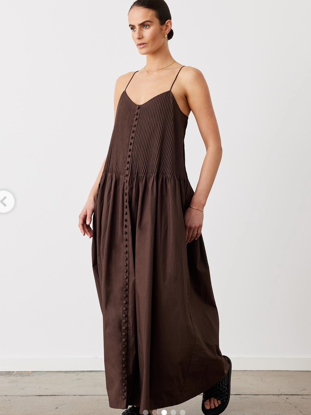 Joslin Lucia Pintucked Cotton-Poplin Maxi Dress - Picture 3 of 6